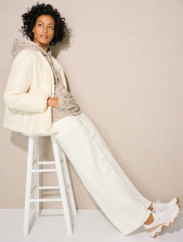 Cozy Fleece Hoodie - Bicolor Floral