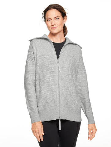 Waffle Knit Sweater Jacket