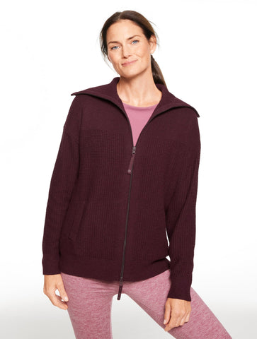 Waffle Knit Sweater Jacket