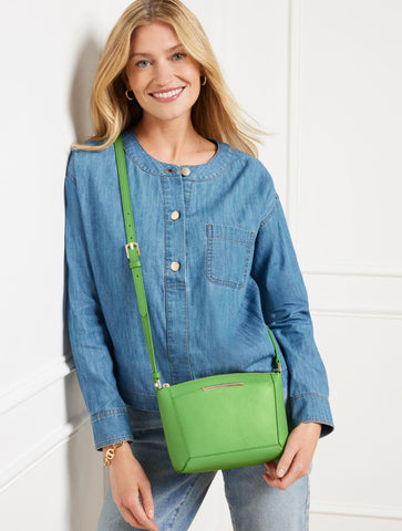 Darcy Pebble Leather Crossbody Bag