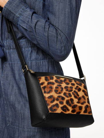 Calf Hair & Pebble Leather Crossbody Bag