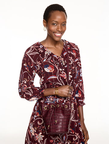 Croc Embossed Bucket Bag