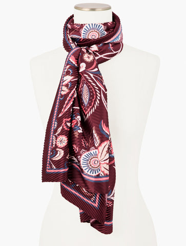 Echo Pleated Lively Floral Oblong Scarf