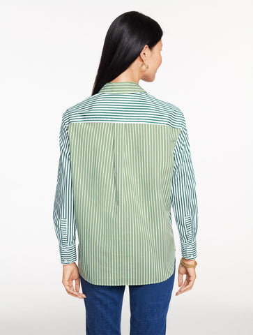 Poplin Top - Tailored Stripe