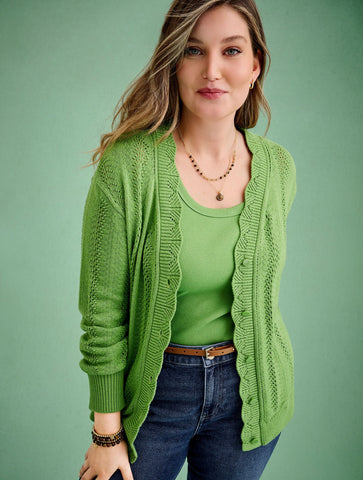 Pointelle Stitch Cardigan