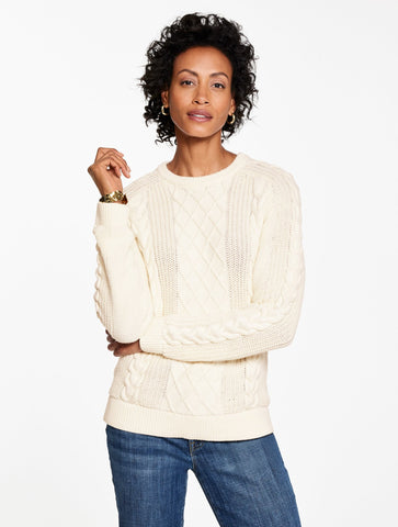 Cable Knit Crewneck Sweater