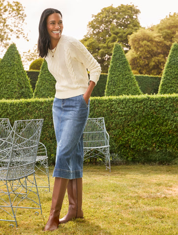 Cable Knit Crewneck Sweater