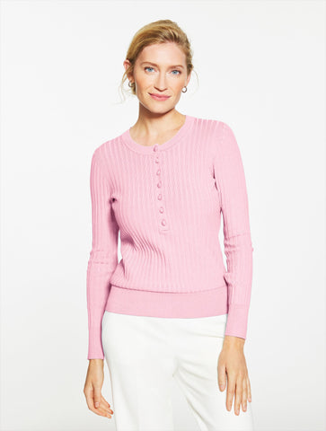 Ribbed Henley Pullover