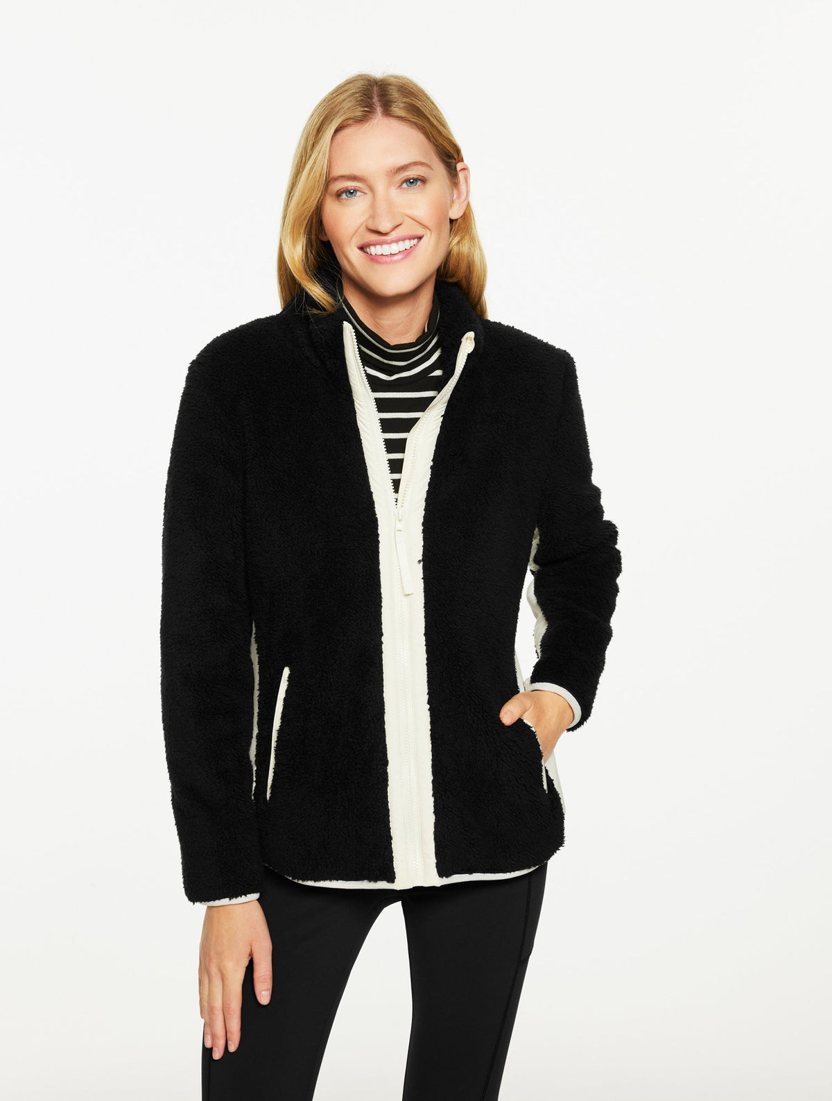 Cozy Sherpa Jacket - Colorblock