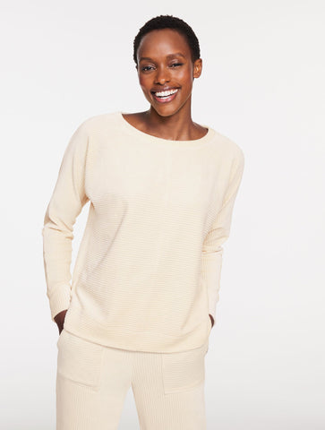 Sky Lounge Velour Dolman Sleeve Pullover
