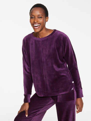 Sky Lounge Velour Dolman Sleeve Pullover
