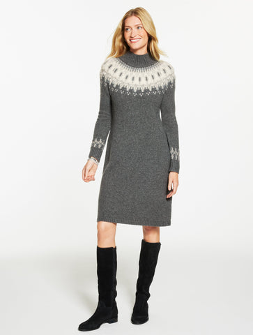 Turtleneck Sweater Dress - Persian Fair Isle