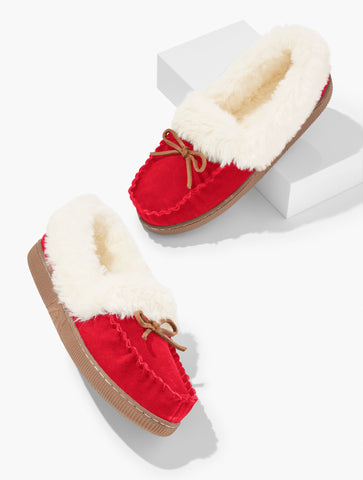 Cleo Suede Faux Fur Moccasins