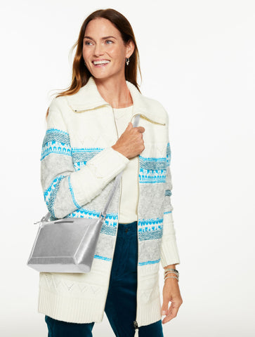 Darcy Metallic Pebble Leather Crossbody Bag - Metallic