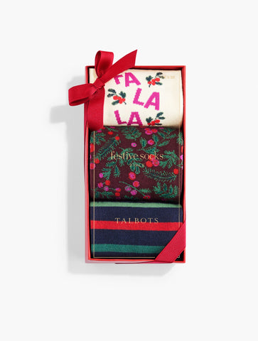 Berries & Boughs Socks 3-Pack Gift Set