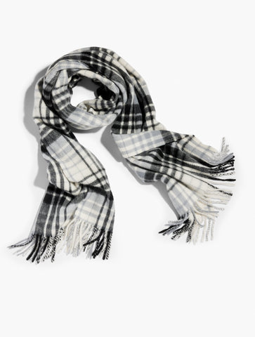 Cashmere Waterweave Scarf - Serene Plaid