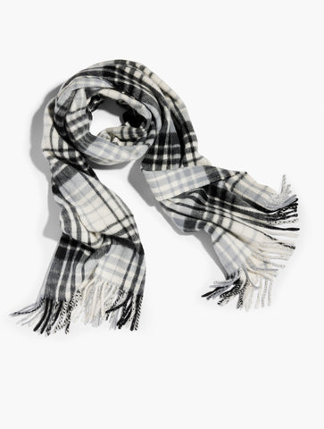 Cashmere Waterweave Scarf - Serene Plaid