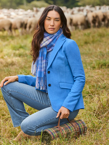 Cashmere Waterweave Scarf - Yuletide Plaid