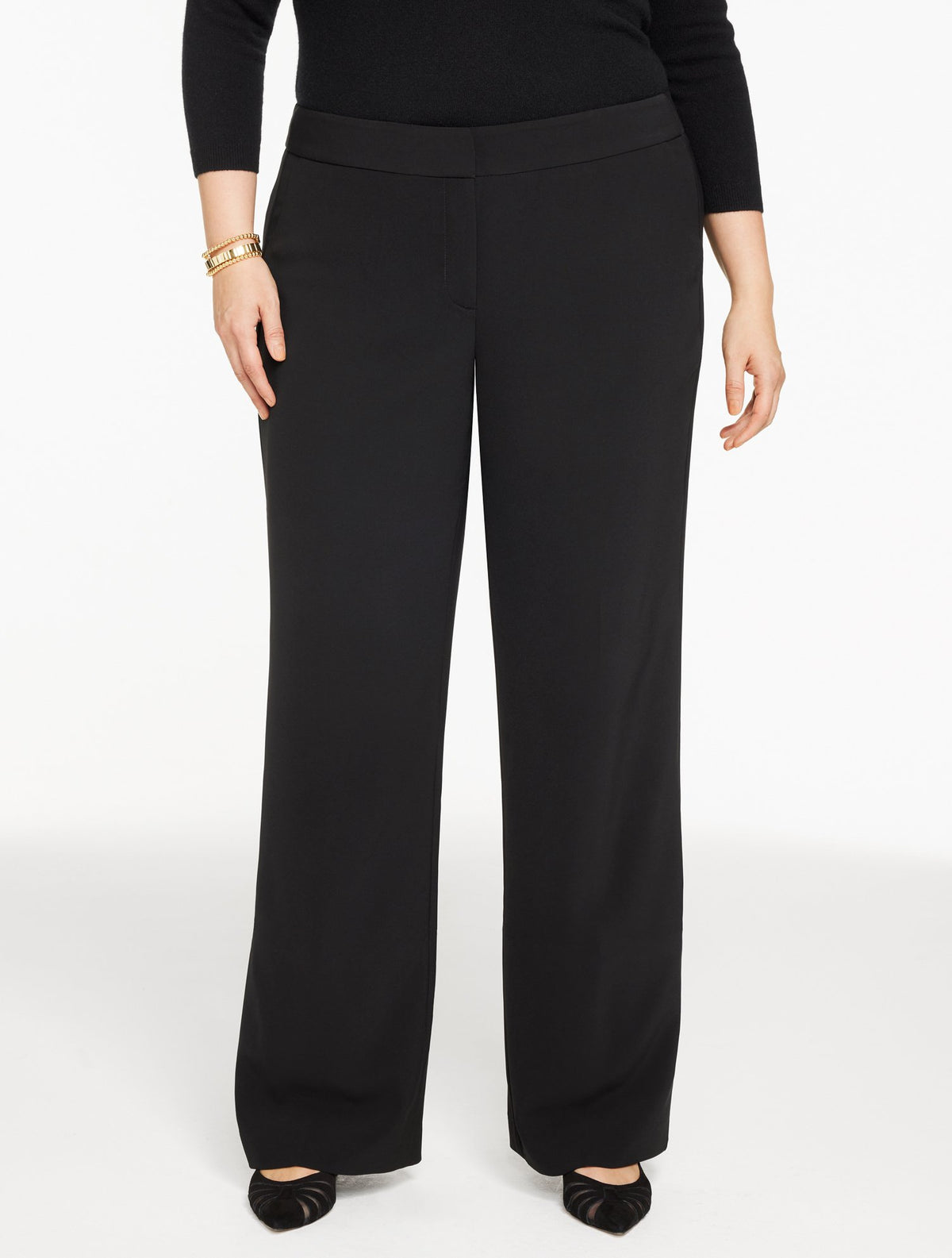 Plus Exclusive Wide Leg Polished Crepe Pants
