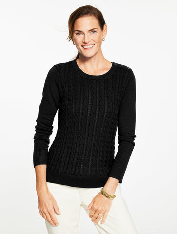 Cable Knit Crewneck Sweater