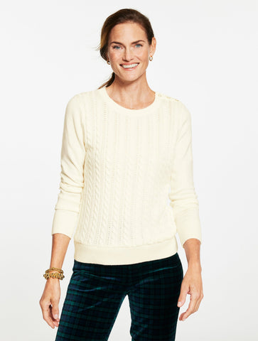 Cable Knit Crewneck Sweater