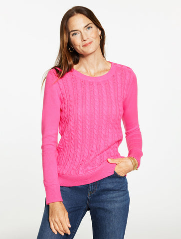 Cable Knit Crewneck Sweater