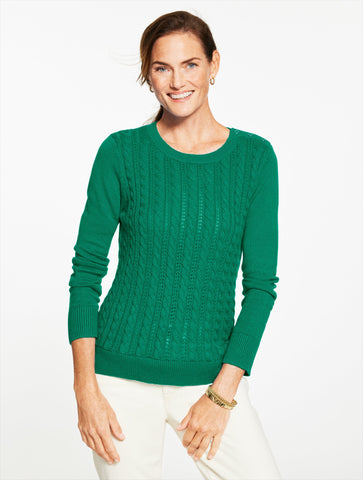 Cable Knit Crewneck Sweater