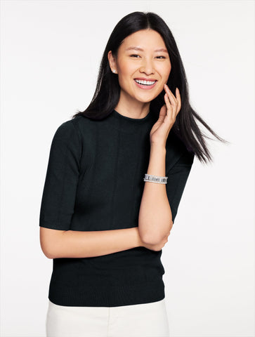 Elbow Sleeve Mockneck Sweater