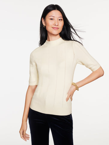 Elbow Sleeve Mockneck Sweater