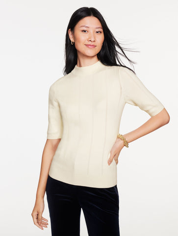 Elbow Sleeve Mockneck Sweater