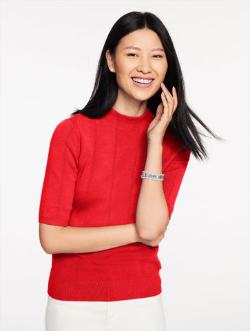 Elbow Sleeve Mockneck Sweater