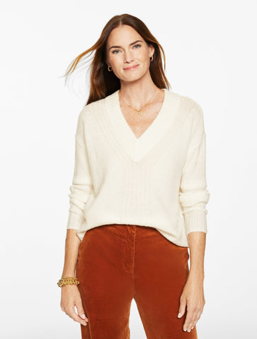Wool Blend V-Neck Sweater