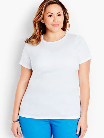 Pima Cotton Short-Sleeve Crewneck Tee
