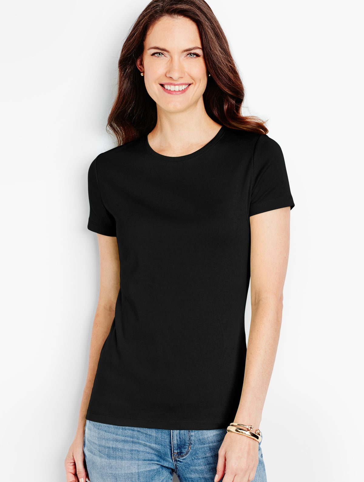 Pima Cotton Short-Sleeve Crewneck Tee
