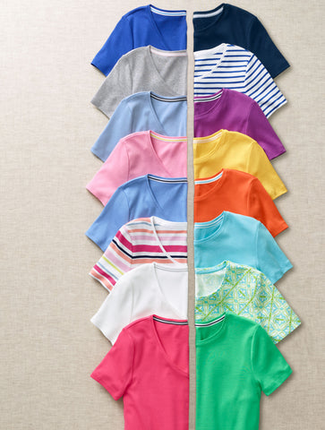 Pima Cotton Short-Sleeve Crewneck Tee